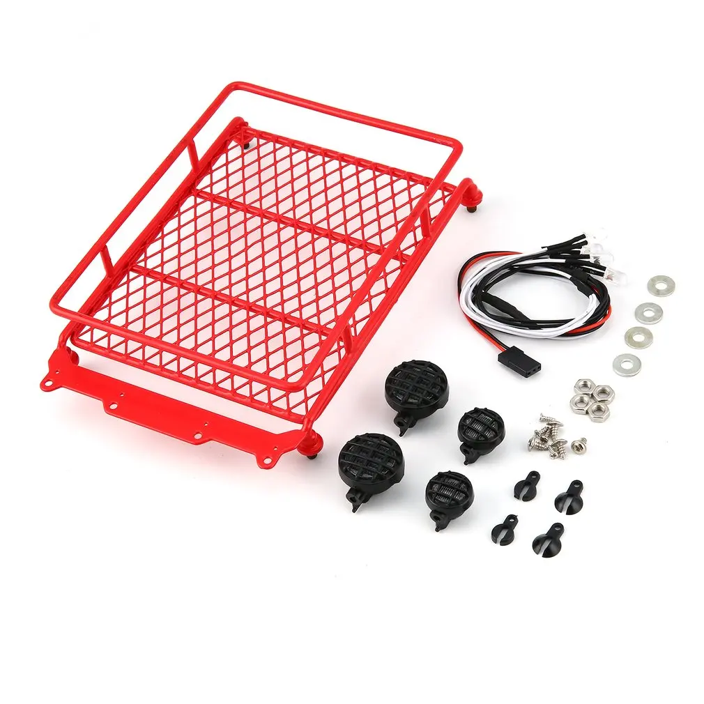 NEW! T-Power Metal Roof Rack Luggage Carrier with 4 Lights Bar for 1/10 RC Car Rock Crawler HIP CC01 AXIAL SCX10 RC4WD D90
NEW! T-Power Metal Roof Rack Luggage Carrier with 4 Lights Bar for 1/10 RC Car Rock Crawler HIP CC01 AXIAL SCX10 RC4WD D90