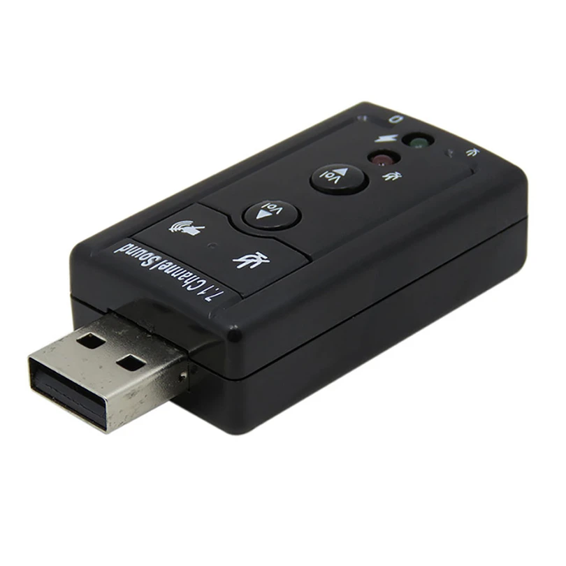 ZGPAX портативный аудио адаптер черный USB 7 1 канал Esternal 3D для ПК ноутбука карты