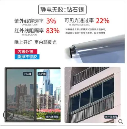 Glass one-way perspective heat shielding sticker sunscreen and reflective sunscreen for household bedroom windows
Glass one-way perspective heat shielding sticker sunscreen and reflective sunscreen for household bedroom windows