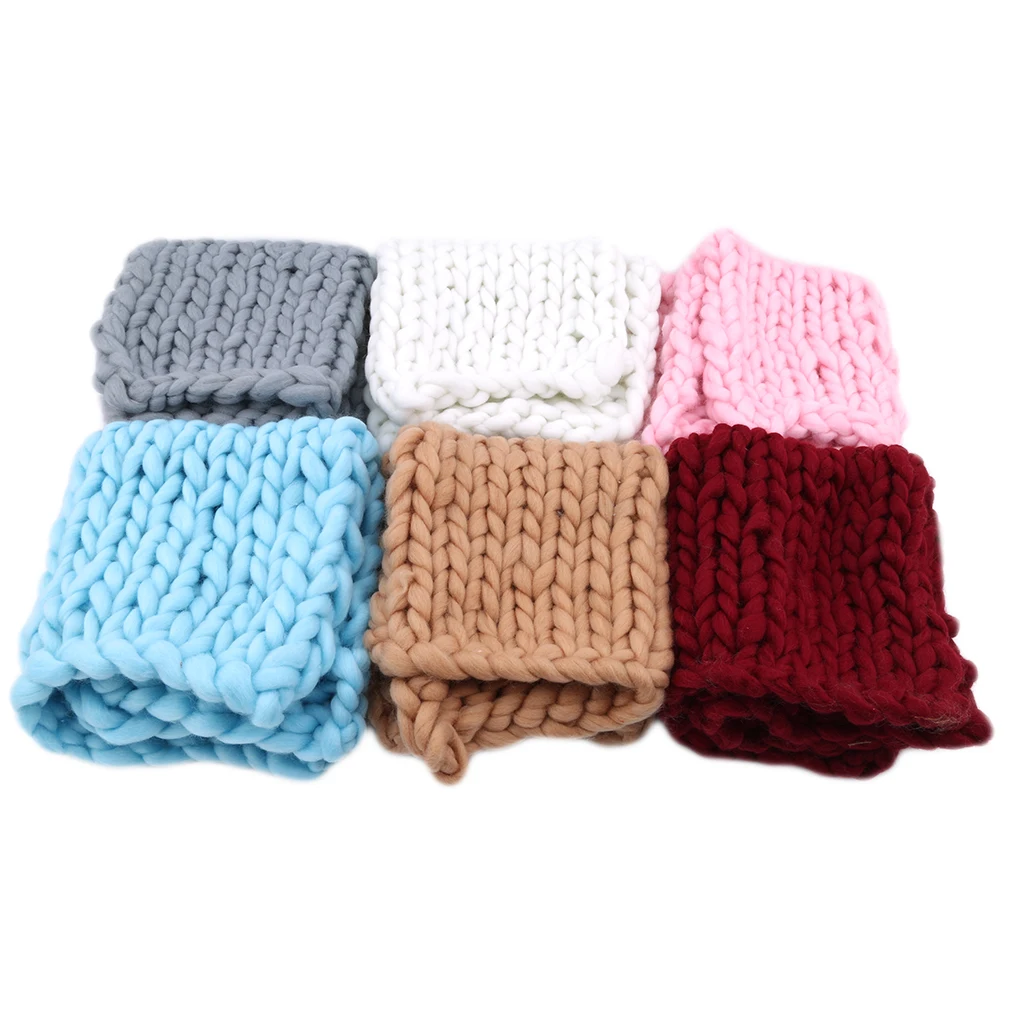 Hand-knitted Wool Crochet Baby Blanket Newborn Photography Props Chunky Knit Blanket Basket Filler Swaddling Wrap Blanket
Hand-knitted Wool Crochet Baby Blanket Newborn Photography Props Chunky Knit Blanket Basket Filler Swaddling Wrap Blanket