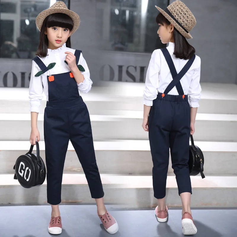 2017 Autumn Girls Clothing Set Children Cotton Long Sleeve Girls White Shirt & Overalls Children Suit Kids Fashion Clothes
2017 Autumn Girls Clothing Set Children Cotton Long Sleeve Girls White Shirt & Overalls Children Suit Kids Fashion Clothes