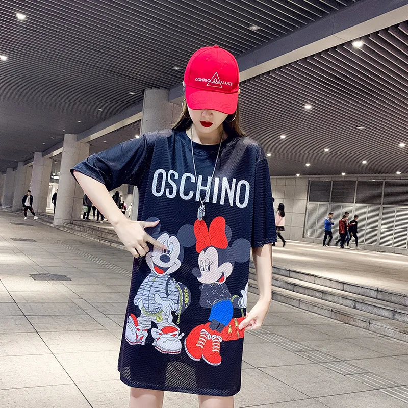 2019 summer cartoon Loose T-shirt lady Mesh dress Comfortable Disney breathable women clothing Mickey mouse robe Straight dress
2019 summer cartoon Loose T-shirt lady Mesh dress Comfortable Disney breathable women clothing Mickey mouse robe Straight dress