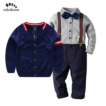 Boy clothing 3pcs sets 2-6 year Sweater coat + children tie bow shirts + Bib pants gentleman suit 2020 new spring winter clothes
Boy clothing 3pcs sets 2-6 year Sweater coat + children tie bow shirts + Bib pants gentleman suit 2020 new spring winter clothes