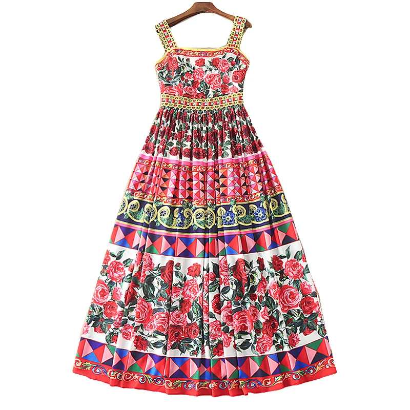 XF 2018 Party High Quality Fashion Designer Retro Summer Maxi Dress Women's Sling Print Fashion Long Dress
XF 2018 Party High Quality Fashion Designer Retro Summer Maxi Dress Women's Sling Print Fashion Long Dress