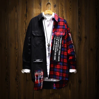 Patchwork Plaid Shirt Men Cotton Japanese Streetwear Full Korean Fashion Man Shirt Long Sleeve Hip Hop Dress Shirts Men Clothes
Patchwork Plaid Shirt Men Cotton Japanese Streetwear Full Korean Fashion Man Shirt Long Sleeve Hip Hop Dress Shirts Men Clothes
