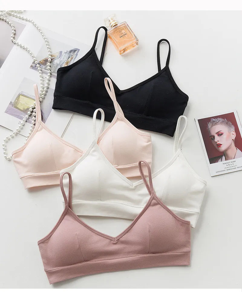 TERMEZY Cotton Woman Bra Fitness Tops Brassiere Push Up Lady Lingerie Bralette Sexy Backless Bras Unlined Seamless Underwear (2)