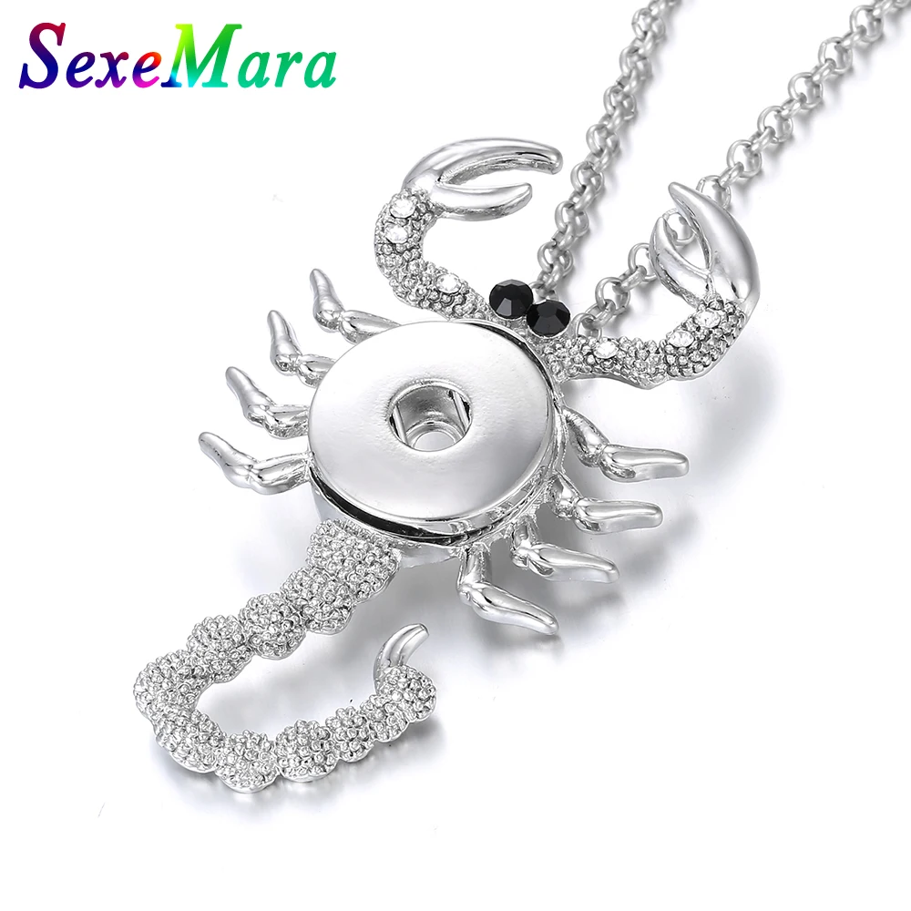 New Snap Button Necklace Jewelry Scorpion Pendant Necklace Crystal Snap Button Necklace for Women Fit 18mm Snap Buttons Jewelry
New Snap Button Necklace Jewelry Scorpion Pendant Necklace Crystal Snap Button Necklace for Women Fit 18mm Snap Buttons Jewelry