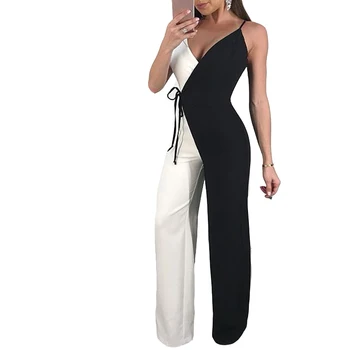 White Black Patchwork Wide Leg Jumpsuit Women Spaghetti Strap V Neck Elegant Summer Jumpsuits Romper Casual Office Work Overalls
White Black Patchwork Wide Leg Jumpsuit Women Spaghetti Strap V Neck Elegant Summer Jumpsuits Romper Casual Office Work Overalls