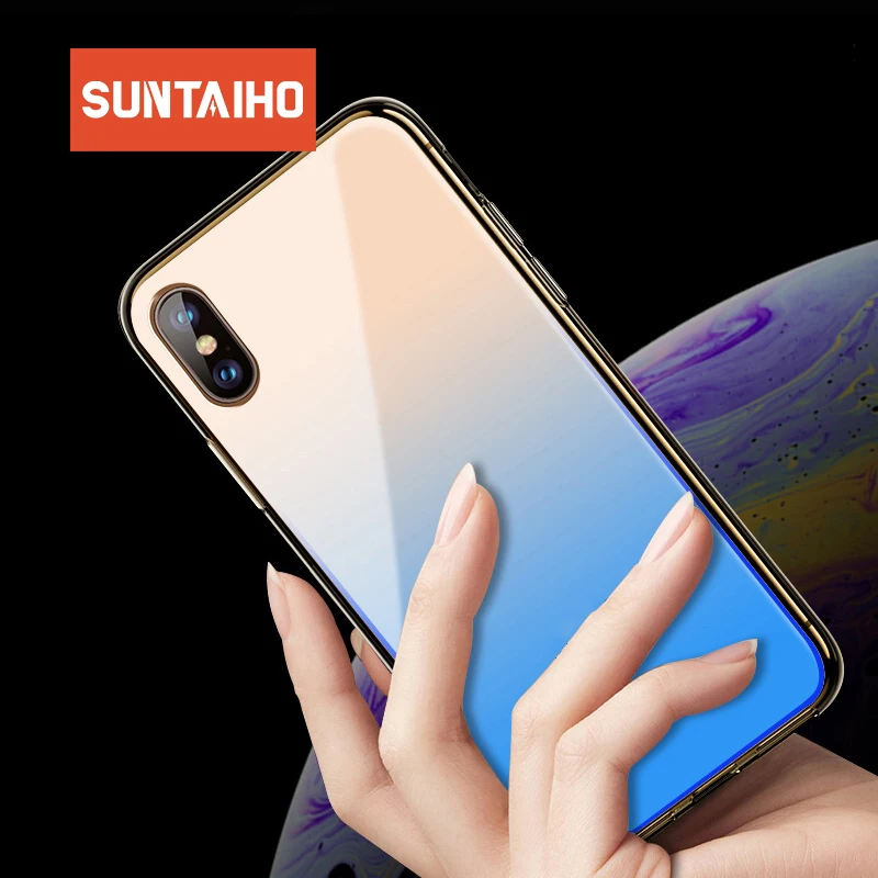 Suntaiho цветной чехол для телефона iPhone 6 6s 8 Plus X Xr Xs Max Ультратонкий Мягкий ТПУ задний s