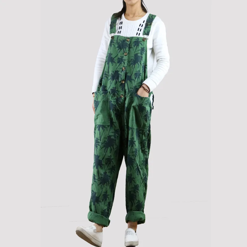 2018 Summer Korean Fashion Plus Size Overalls Loose Wide Leg Pants Women Green Pink Blue Washed Leaves Print Jumpsuits
2018 Summer Korean Fashion Plus Size Overalls Loose Wide Leg Pants Women Green Pink Blue Washed Leaves Print Jumpsuits