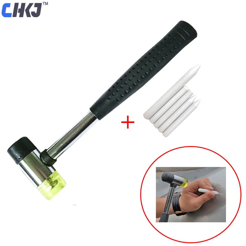 CHKJ Car Dent Removal Paintless Dent Repair Tools PDR Hammer Tap Down Toolkit Hand Tool Set Rubber Hammer with 5pcs Nylon Pen
CHKJ Car Dent Removal Paintless Dent Repair Tools PDR Hammer Tap Down Toolkit Hand Tool Set Rubber Hammer with 5pcs Nylon Pen