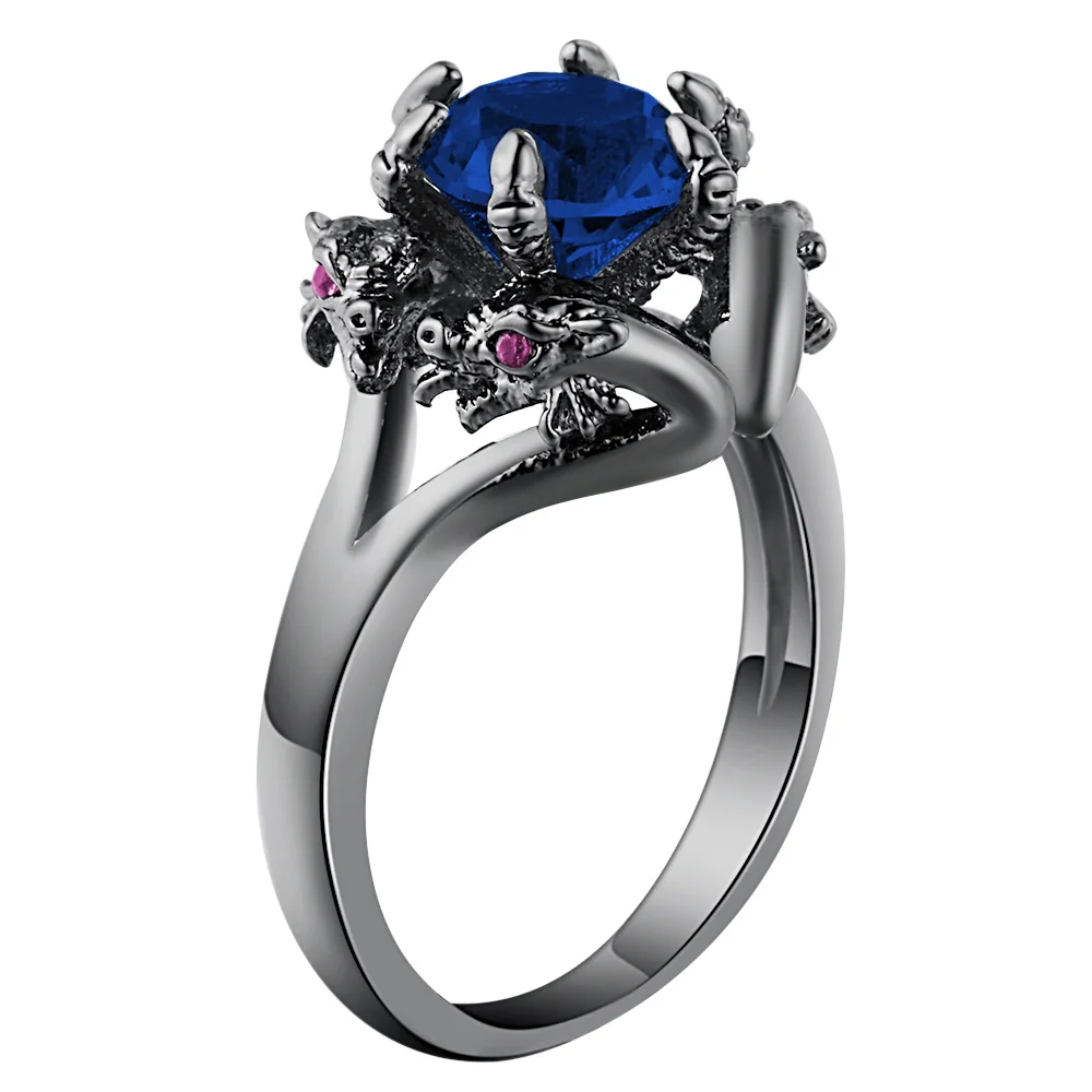 Dragon Ring Fashion Black Gold Filled Jewelry Vintage Blue CZ Crystal Engagement Rings For Men Birthday Stone Rings Jewelry
Dragon Ring Fashion Black Gold Filled Jewelry Vintage Blue CZ Crystal Engagement Rings For Men Birthday Stone Rings Jewelry