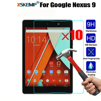 XSKEMP 10Pcs/Lot 9H Hard Screen Protector For Google Nexus 9 Tablet 0.3mm Ultra Clear Thin Tablet Tempered Glass Protective Film
XSKEMP 10Pcs/Lot 9H Hard Screen Protector For Google Nexus 9 Tablet 0.3mm Ultra Clear Thin Tablet Tempered Glass Protective Film