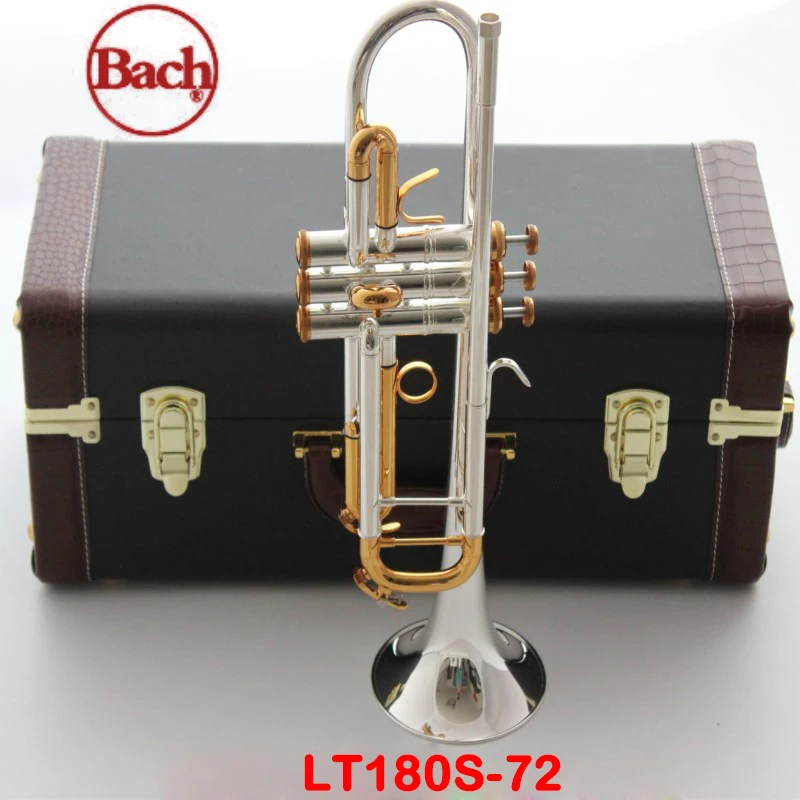 Bach Bb Trumpet LT180S-72 Silver Plated Gold Keys Music Instruments Profesional Trumpets Student Case Mouthpiece Accessories
Bach Bb Trumpet LT180S-72 Silver Plated Gold Keys Music Instruments Profesional Trumpets Student Case Mouthpiece Accessories