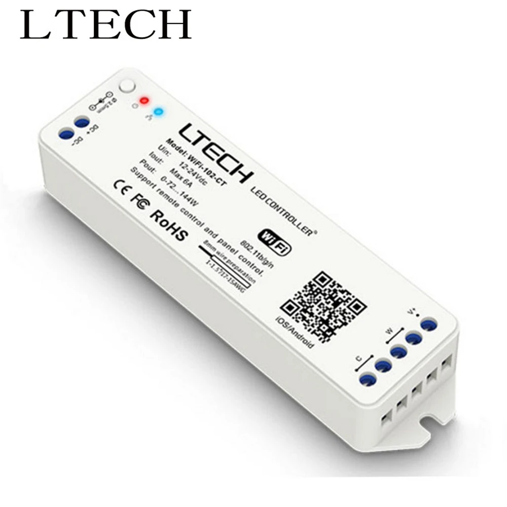 Xnbada LTECH Wifi Led Controller WiFi-102-CT 2.4GHz DC12-24V Input For CT Led Strip Lights
Xnbada LTECH Wifi Led Controller WiFi-102-CT 2.4GHz DC12-24V Input For CT Led Strip Lights