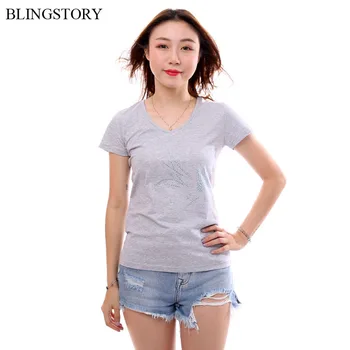 BLINGSTORY High Quality Cotton Basic Tee Women's Short Sleeve Diamond Bead V-neck Casual White T-shirt
BLINGSTORY High Quality Cotton Basic Tee Women's Short Sleeve Diamond Bead V-neck Casual White T-shirt