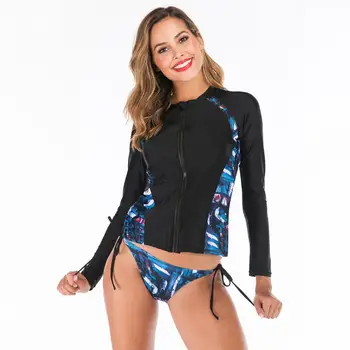 Hot Sale Long Sleeve Sport Swimsuit Black Zipper Patchwork Print Sexy Thong Swimwear Women Bathing Suit Low Waist Bikini Set
Hot Sale Long Sleeve Sport Swimsuit Black Zipper Patchwork Print Sexy Thong Swimwear Women Bathing Suit Low Waist Bikini Set