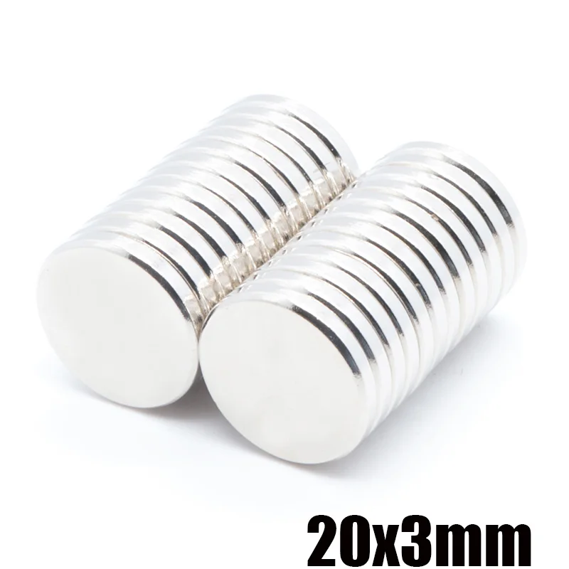 

50pcs 20x3 mm N35 Strong Neodymium Magnet 20x3Round Rare Earth Permanet Magnets 20*3mm Packaging Magnet Fridge Magnet