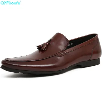 QYFCIOUFU Fashion Genuine Leather Oxford Shoes For Men Dress Shoes Men Formal Shoes Black Brown Tassel Business Casual Shoes
QYFCIOUFU Fashion Genuine Leather Oxford Shoes For Men Dress Shoes Men Formal Shoes Black Brown Tassel Business Casual Shoes