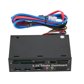 Multi-Function USB 3.0 Hub eSATA Port Internal Card Reader Dashboard Media Front Panel Audio for SD MS CF TF M2 MMC Memory Cards
Multi-Function USB 3.0 Hub eSATA Port Internal Card Reader Dashboard Media Front Panel Audio for SD MS CF TF M2 MMC Memory Cards