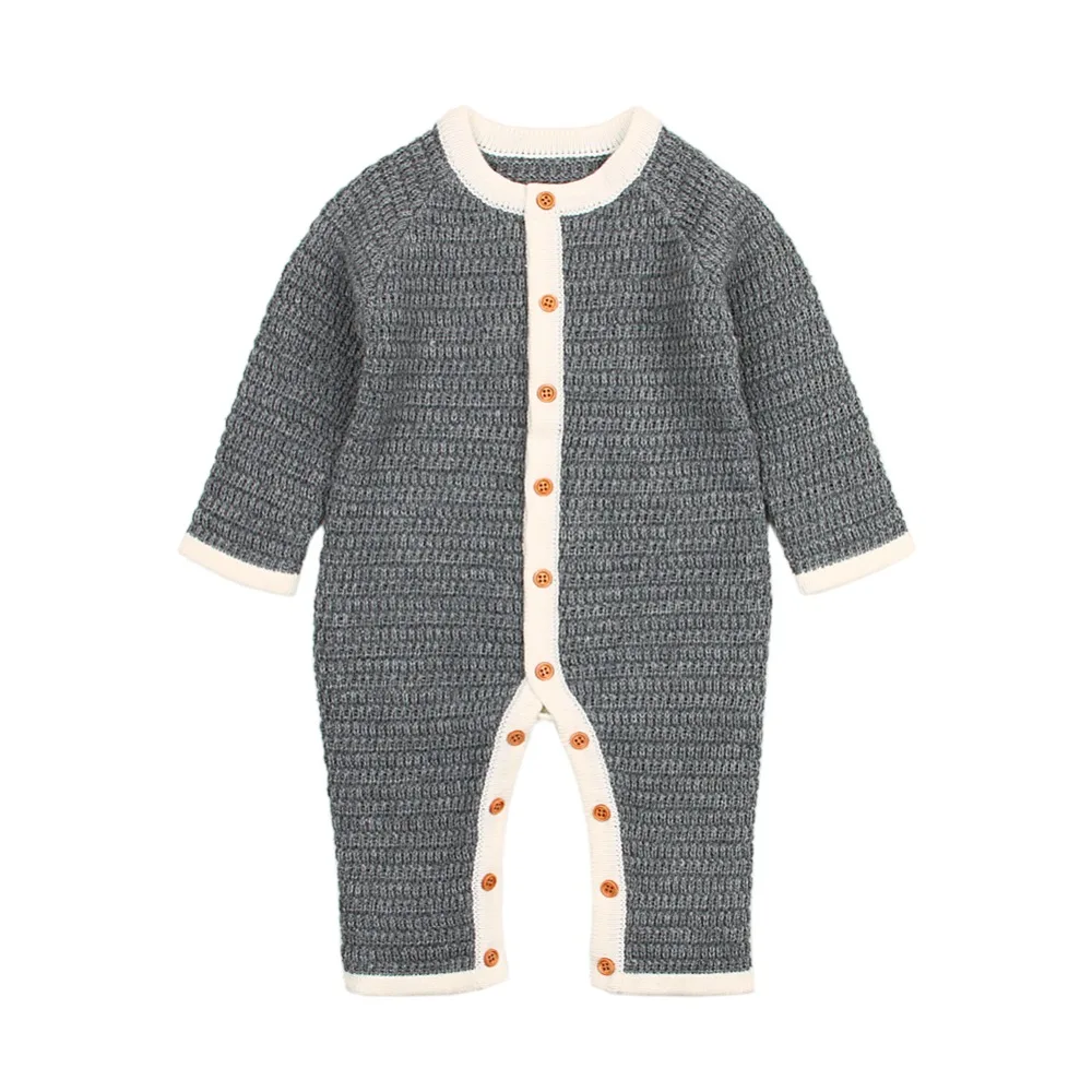 Newborn Romper Fashionable Solid Knitted Jumpsuit for Baby Boy Girl Long Sleeve Overall Grey Infantil Bebes Rompers Kids Clothes
Newborn Romper Fashionable Solid Knitted Jumpsuit for Baby Boy Girl Long Sleeve Overall Grey Infantil Bebes Rompers Kids Clothes