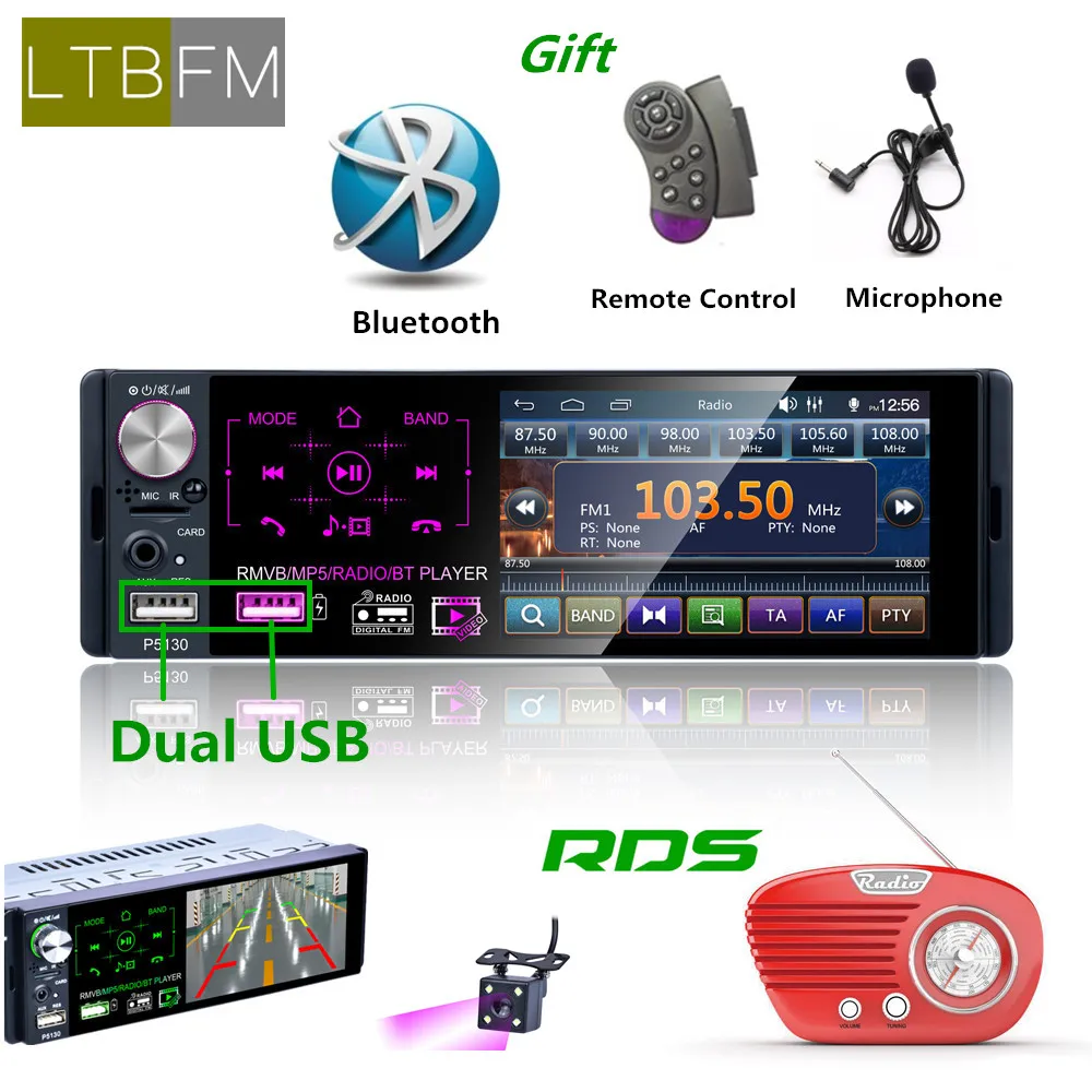 LTBFM 1 din Car Radio RDS Media MP5 Player Bluetooth 1Din Autoradio 4" HD Touch Screen FM Receiver USB Audio Stereo Rear Camera
LTBFM 1 din Car Radio RDS Media MP5 Player Bluetooth 1Din Autoradio 4" HD Touch Screen FM Receiver USB Audio Stereo Rear Camera