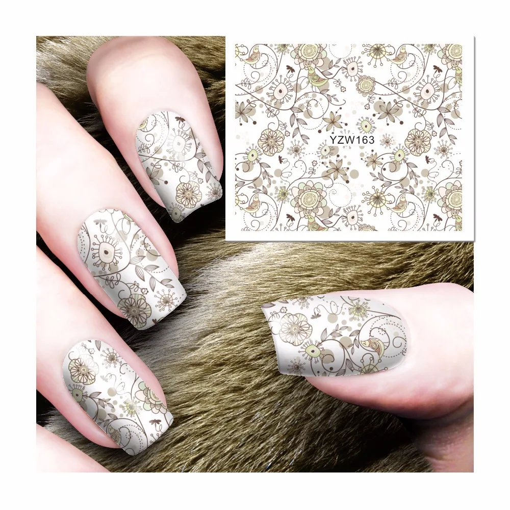WUF 1 Sheet Chic Flower Pattern Water Decals Nail Art Water Transfer Stickers For Nails 163
WUF 1 Sheet Chic Flower Pattern Water Decals Nail Art Water Transfer Stickers For Nails 163