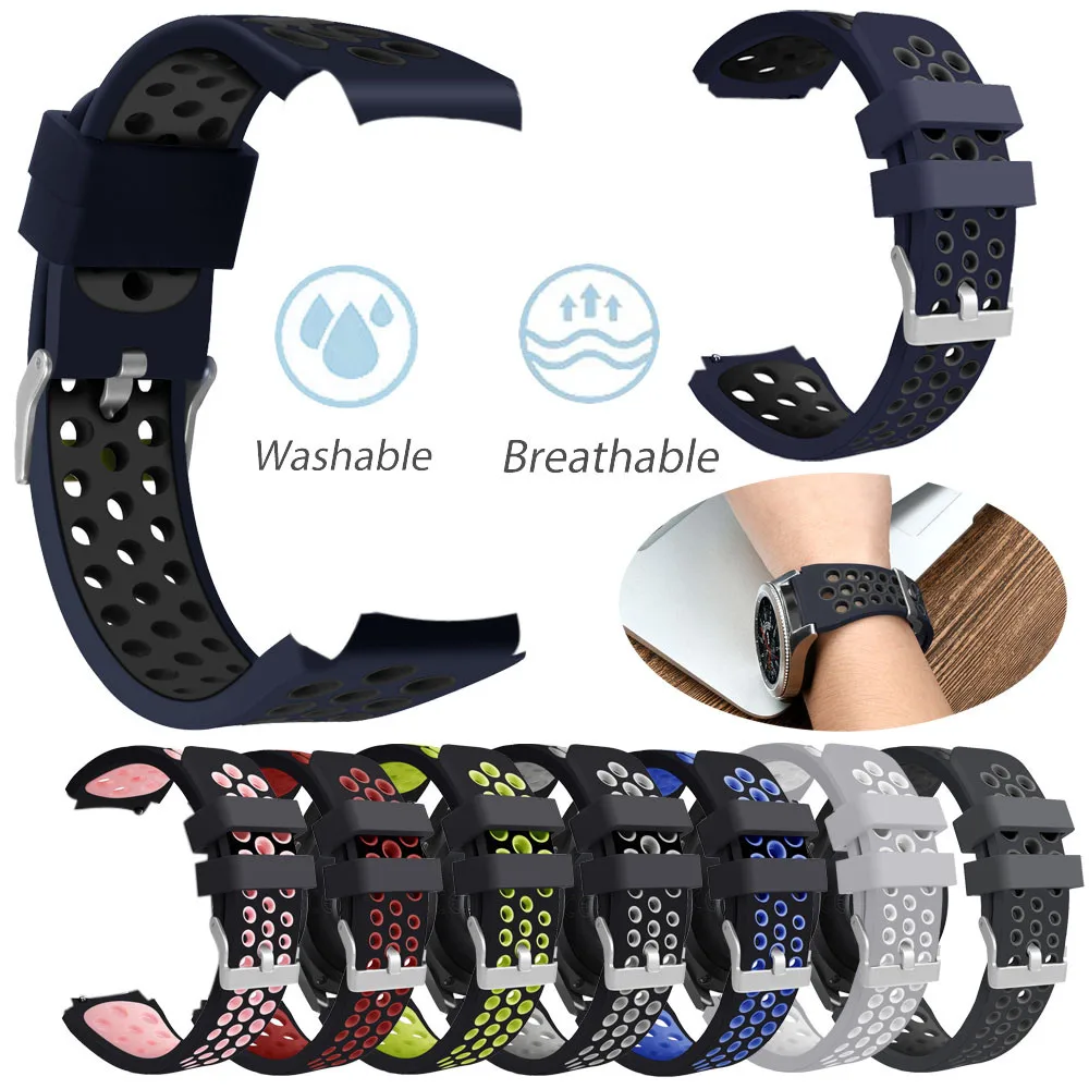 Genvivia 2018 High Quality Crystal Double Color Sports Silicone Bracelet Strap Band For Samsung Galaxy Watch 46mm Hot Sale
Genvivia 2018 High Quality Crystal Double Color Sports Silicone Bracelet Strap Band For Samsung Galaxy Watch 46mm Hot Sale