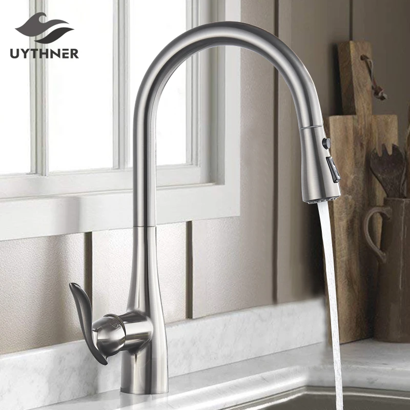 Uythner Black/Brushed Kitchen Faucet Hot And Cold Water Mixer Faucet For Kitchen Pull Out Mixer Crane Water Kitchen Faucets
Uythner Black/Brushed Kitchen Faucet Hot And Cold Water Mixer Faucet For Kitchen Pull Out Mixer Crane Water Kitchen Faucets