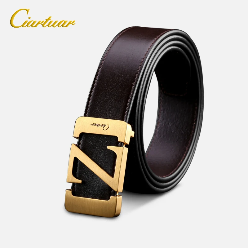 Ciartuar Luxury Genuine Leather Male Strap Gold Silver Z Type Smooth Buckle Belts For Men Brand High Quality Black Fashion Belt
Ciartuar Luxury Genuine Leather Male Strap Gold Silver Z Type Smooth Buckle Belts For Men Brand High Quality Black Fashion Belt