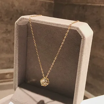Genuine Gold Coated S925 Silver Plated Chain Necklace Shiny Cube Zircon Pendant Choker Necklaces for Women Korean Jewelry Gift
Genuine Gold Coated S925 Silver Plated Chain Necklace Shiny Cube Zircon Pendant Choker Necklaces for Women Korean Jewelry Gift