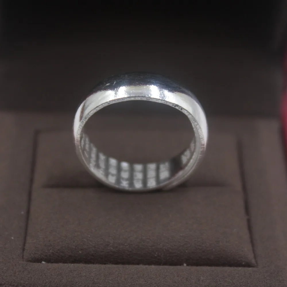 Модное чистое серебро S999 7mmW уникальное квадратное мужское гладкое Сутра кольцо