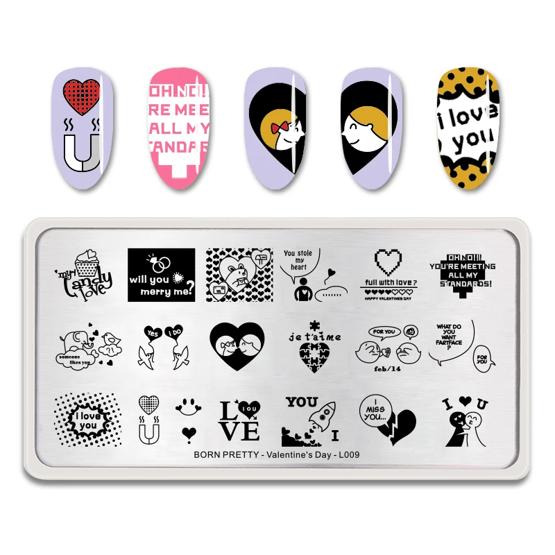 BORN PRETTY Nail Stamping Template Love Pattern Nail Art Image Print Stamp Plate Valentine's Day L009
BORN PRETTY Nail Stamping Template Love Pattern Nail Art Image Print Stamp Plate Valentine's Day L009