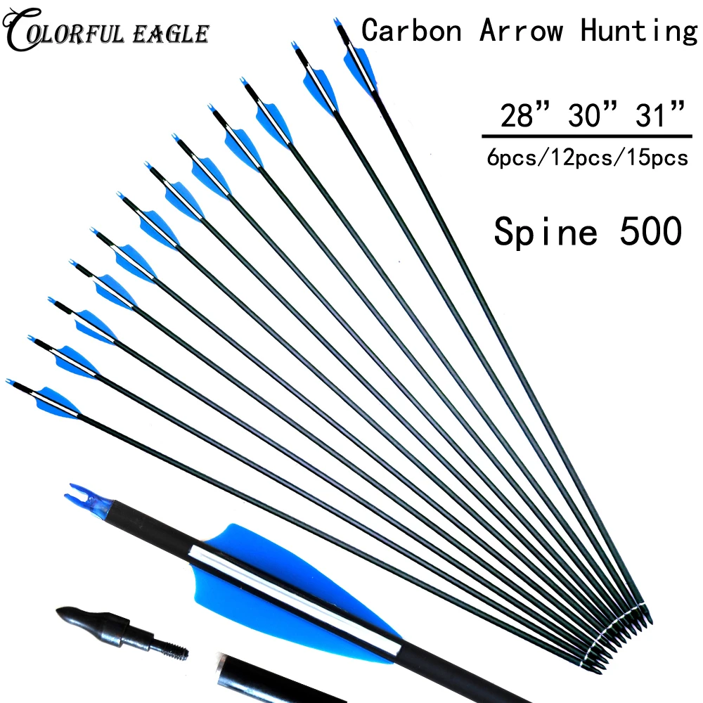 6/12/24pcs 28" 30" 31" Archery Carbon Arrows Hunting Arrow 500 Spine with Replace Arrowheads for 30-60lbs Compound / Recurve Bow
6/12/24pcs 28" 30" 31" Archery Carbon Arrows Hunting Arrow 500 Spine with Replace Arrowheads for 30-60lbs Compound / Recurve Bow