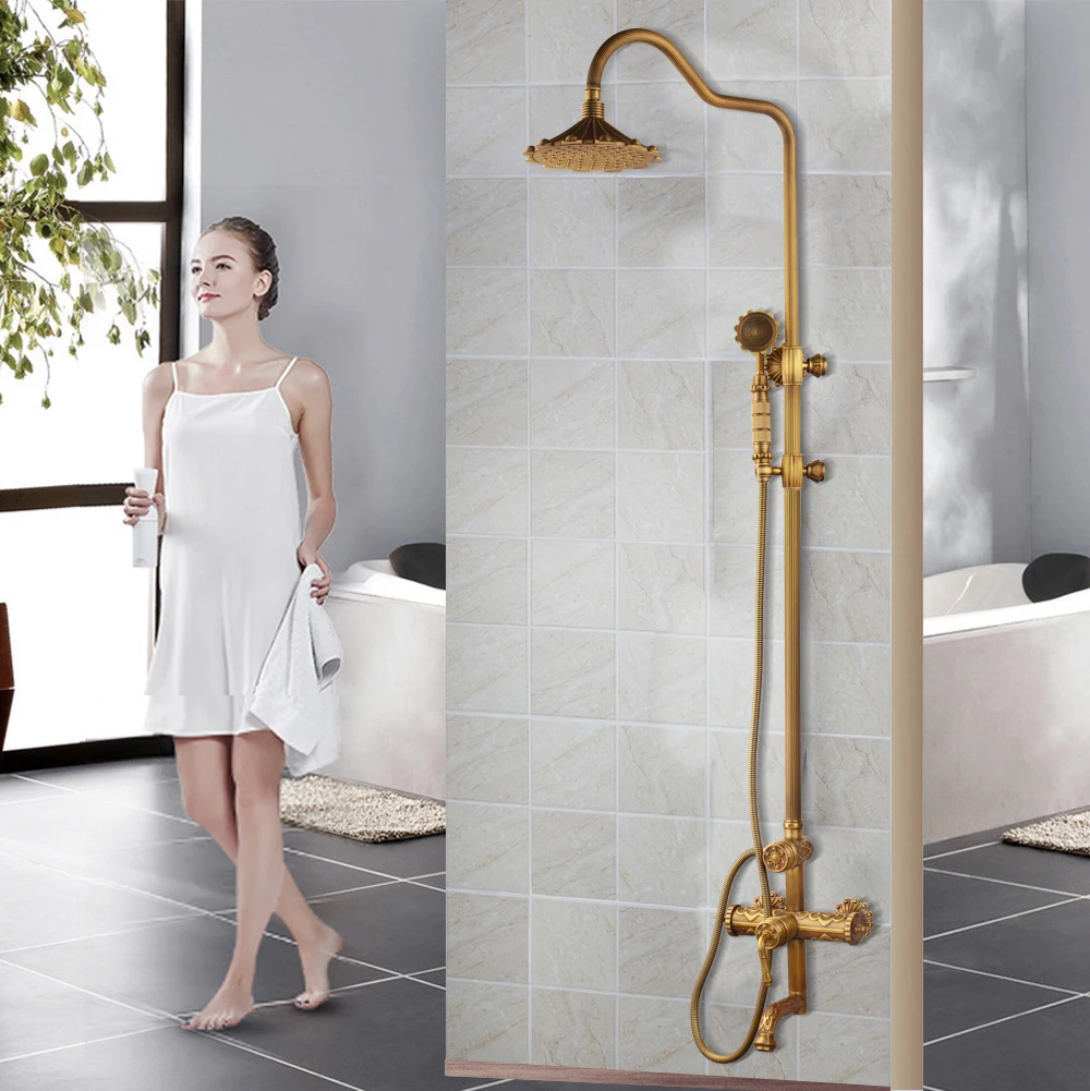 Description Picture 2 of itemKEMAIDI Shower Faucets Bathroom Shower Set Bath Rain Shower Wall Mounted Hand Held Brass Shower Head Chuveiro Do Banheiro