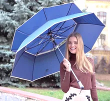 112 cm גלוי שכבה כפולה שני לקפל אוטומטי פתוח גולף מטריות hex-זוויתי 70 T פלדה כפול גשר פיברגלס windproof שמשייה(China)