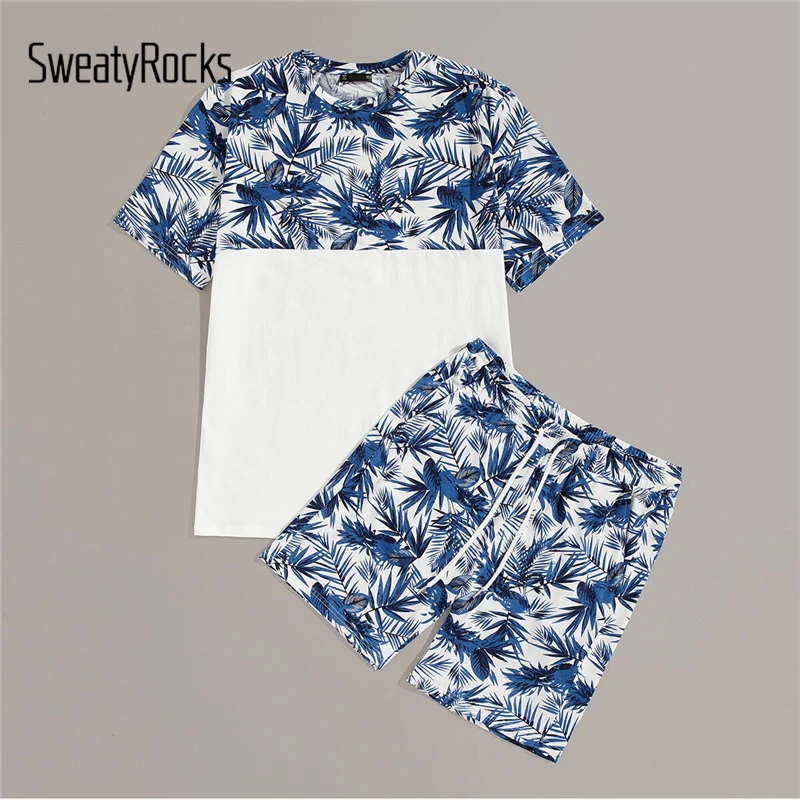 SweatyRocks Men Colorblock Tropical Print Tee And Shorts Set Summer Casual Male Holiday 2 Piece Sets Streetwear Boho Two Pieces
SweatyRocks Men Colorblock Tropical Print Tee And Shorts Set Summer Casual Male Holiday 2 Piece Sets Streetwear Boho Two Pieces
