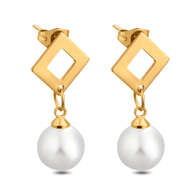 Gold/Silver Color Stainless Steel Square Earrings For Women Simulated Pearl Studs Earrings Statement Ear Jewelry Wholesale A1626
Gold/Silver Color Stainless Steel Square Earrings For Women Simulated Pearl Studs Earrings Statement Ear Jewelry Wholesale A1626