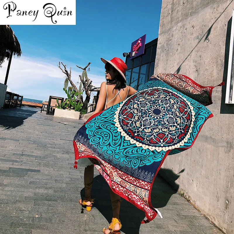 women Fashion Summer Ethnic Print Cotton Scarf For Women Long Tassel Soft Wraps and Shawls Beach Hijab OverSize Female Foulard
women Fashion Summer Ethnic Print Cotton Scarf For Women Long Tassel Soft Wraps and Shawls Beach Hijab OverSize Female Foulard