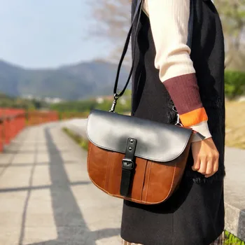 Vintage Leather Women Messenger Bags Fashion Panelled Color Brand Design Saddle Bag Casual Shoulder Crossobody Bag Ok for Ipad
Vintage Leather Women Messenger Bags Fashion Panelled Color Brand Design Saddle Bag Casual Shoulder Crossobody Bag Ok for Ipad