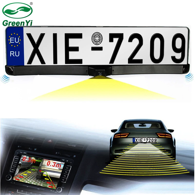 GreenYi Night Vision European License Plate Frame Video Parking Sensor Reverse Backup Radar With Car Rear View Parking Camera
GreenYi Night Vision European License Plate Frame Video Parking Sensor Reverse Backup Radar With Car Rear View Parking Camera