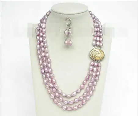 FREE SHIPPING HOT sell new Style >>>>> 20" 3row 12mm lavender purple pearls necklace dangle Earrings seashell j8553
FREE SHIPPING HOT sell new Style >>>>> 20" 3row 12mm lavender purple pearls necklace dangle Earrings seashell j8553