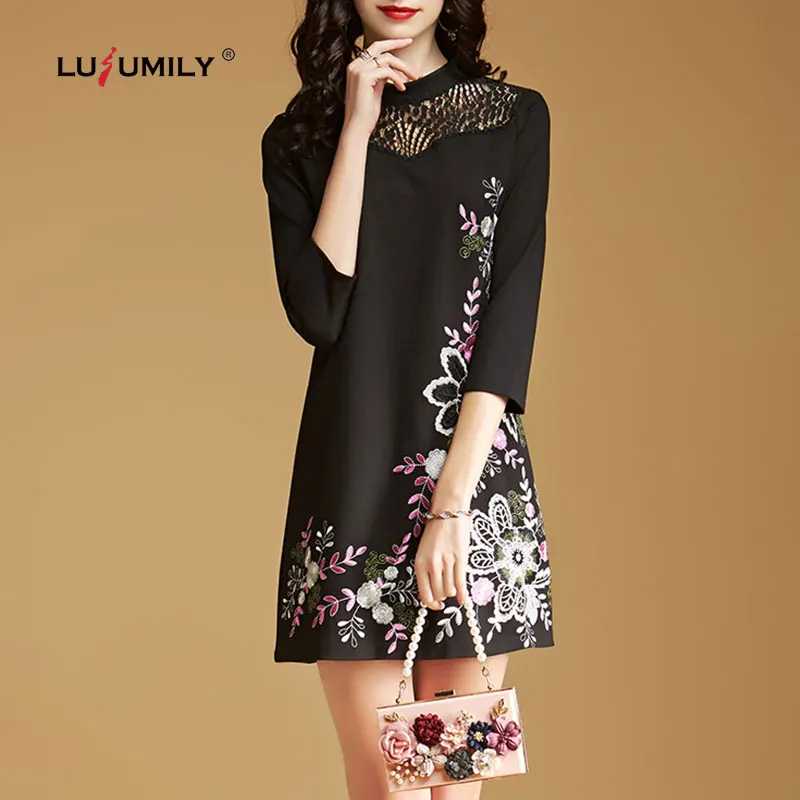 Lusumily 2019 Embroidery Women Vintage Flower Lace Dress Elegant Hollow Out Black Vestidos Retro Party Dresses Brand Clothing
Lusumily 2019 Embroidery Women Vintage Flower Lace Dress Elegant Hollow Out Black Vestidos Retro Party Dresses Brand Clothing