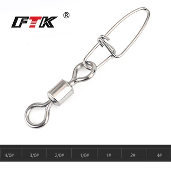 FTK Connector 1 Packs 1/0# 2/0# 3/0# 4/0# 1# - 4# Fishing Rolling Swivel With Fast Lock Snap Fish Hook Lure Connector Terminal
FTK Connector 1 Packs 1/0# 2/0# 3/0# 4/0# 1# - 4# Fishing Rolling Swivel With Fast Lock Snap Fish Hook Lure Connector Terminal
