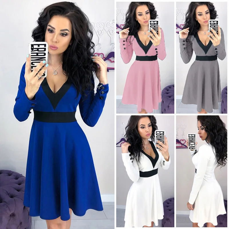 2019 Long sleeve Sexy Loose V-neck Dress Befree Fashion Trend Pullover Comfortable Polyester Material Women Friend Clothes
2019 Long sleeve Sexy Loose V-neck Dress Befree Fashion Trend Pullover Comfortable Polyester Material Women Friend Clothes