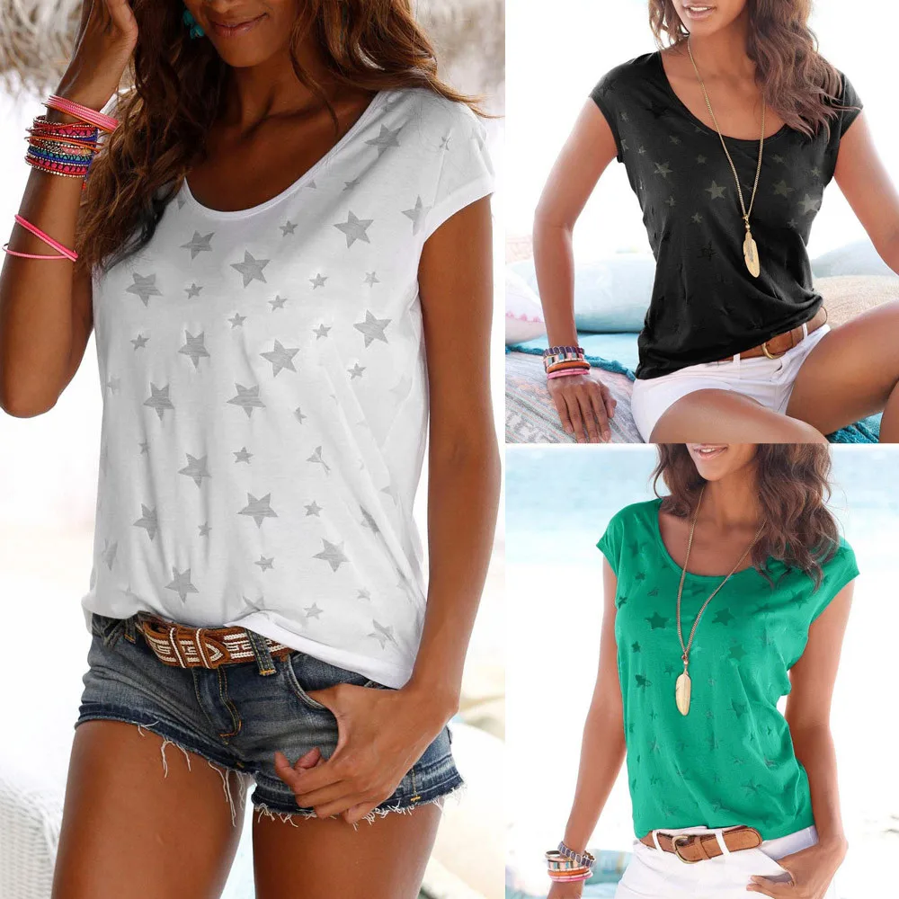 JAYCOSIN T-Shirt Women Summer Simple Casual Loose O-Neck Short Sleeve Star Print T Shirt 2019 New Lady Trend Shirts Woman May17
JAYCOSIN T-Shirt Women Summer Simple Casual Loose O-Neck Short Sleeve Star Print T Shirt 2019 New Lady Trend Shirts Woman May17