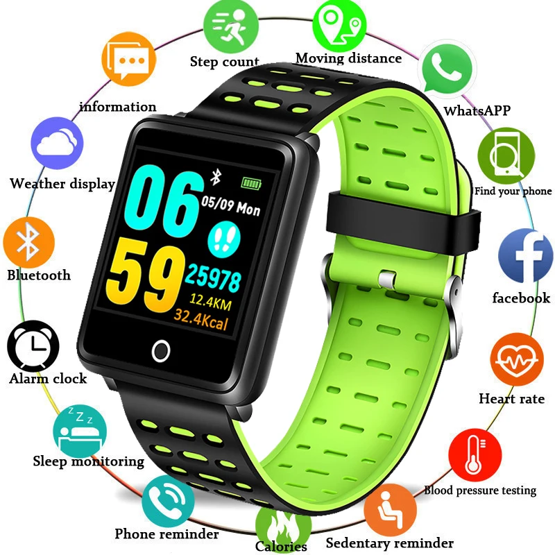 

BANGWEI Smart Watch Men Depth IP68 Waterproof Blood oxygen Heart Rate Monitor Calorie Pedometer Information Remind Sport Watch