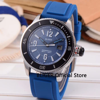 Fashion Bliger 43MM Blue Dial Black Bezel Luminous Marks Date Adjust Rubber Strap Automatic Movement Men's Watch B189
Fashion Bliger 43MM Blue Dial Black Bezel Luminous Marks Date Adjust Rubber Strap Automatic Movement Men's Watch B189