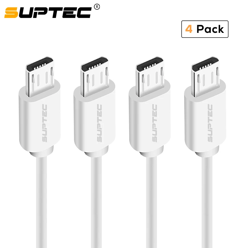 

SUPTEC 4 Pack Micro USB Cable 2.4A Fast Charging Wire Data Phone Charger Cable for Android Samsung S7 S6 Xiaomi Microusb Cord 1M