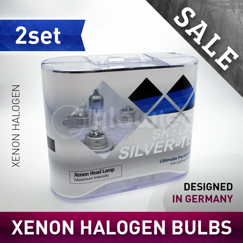 2pair SKYLINE SILVER-TEC H11, H7, H4 55W 2400lm 4300K Ultrabright warm white light Car Halogen Lights - Silver GLOWTEC
2pair SKYLINE SILVER-TEC H11, H7, H4 55W 2400lm 4300K Ultrabright warm white light Car Halogen Lights - Silver GLOWTEC
